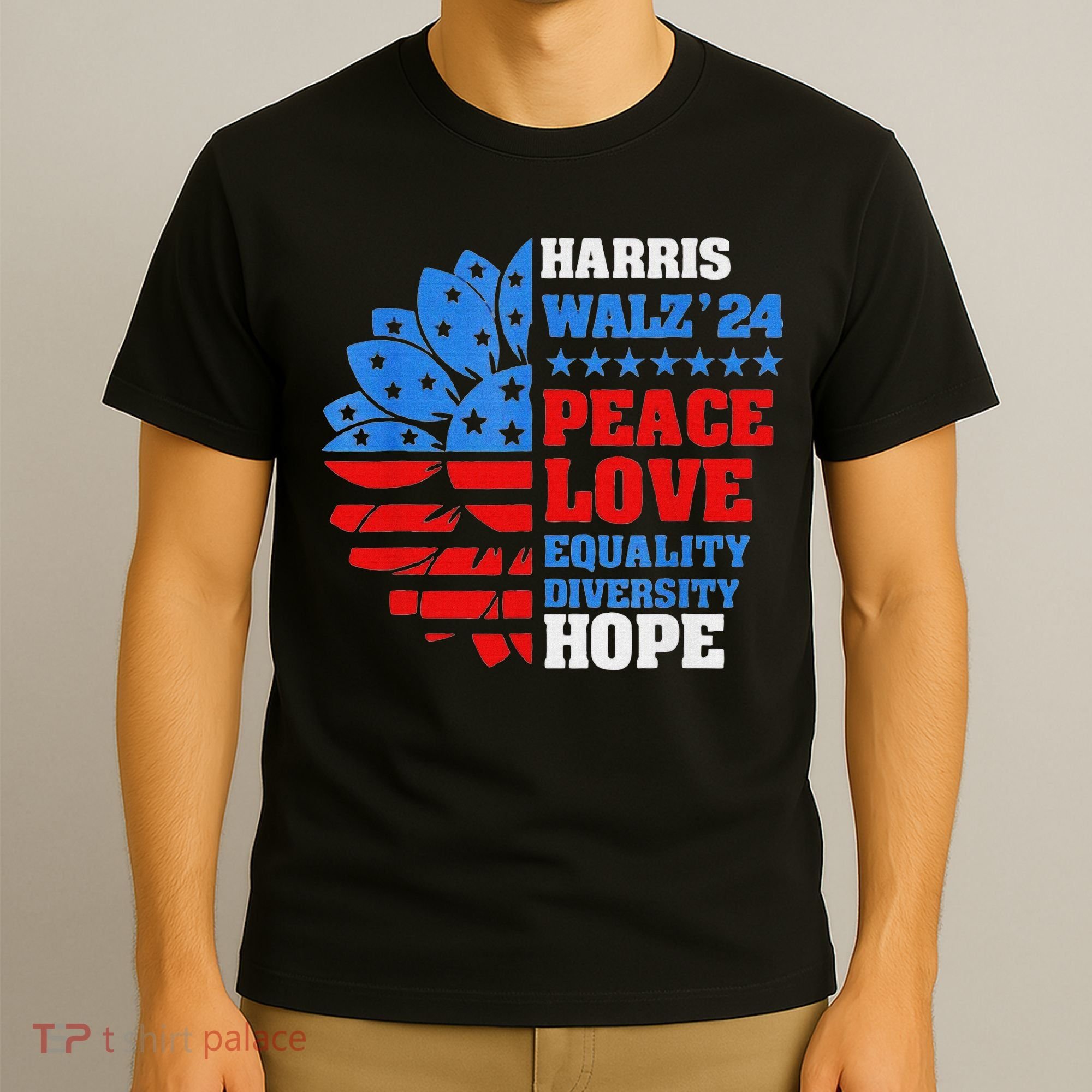 Kamala Walz Peace Love Equality Hope Diversity T-Shirt