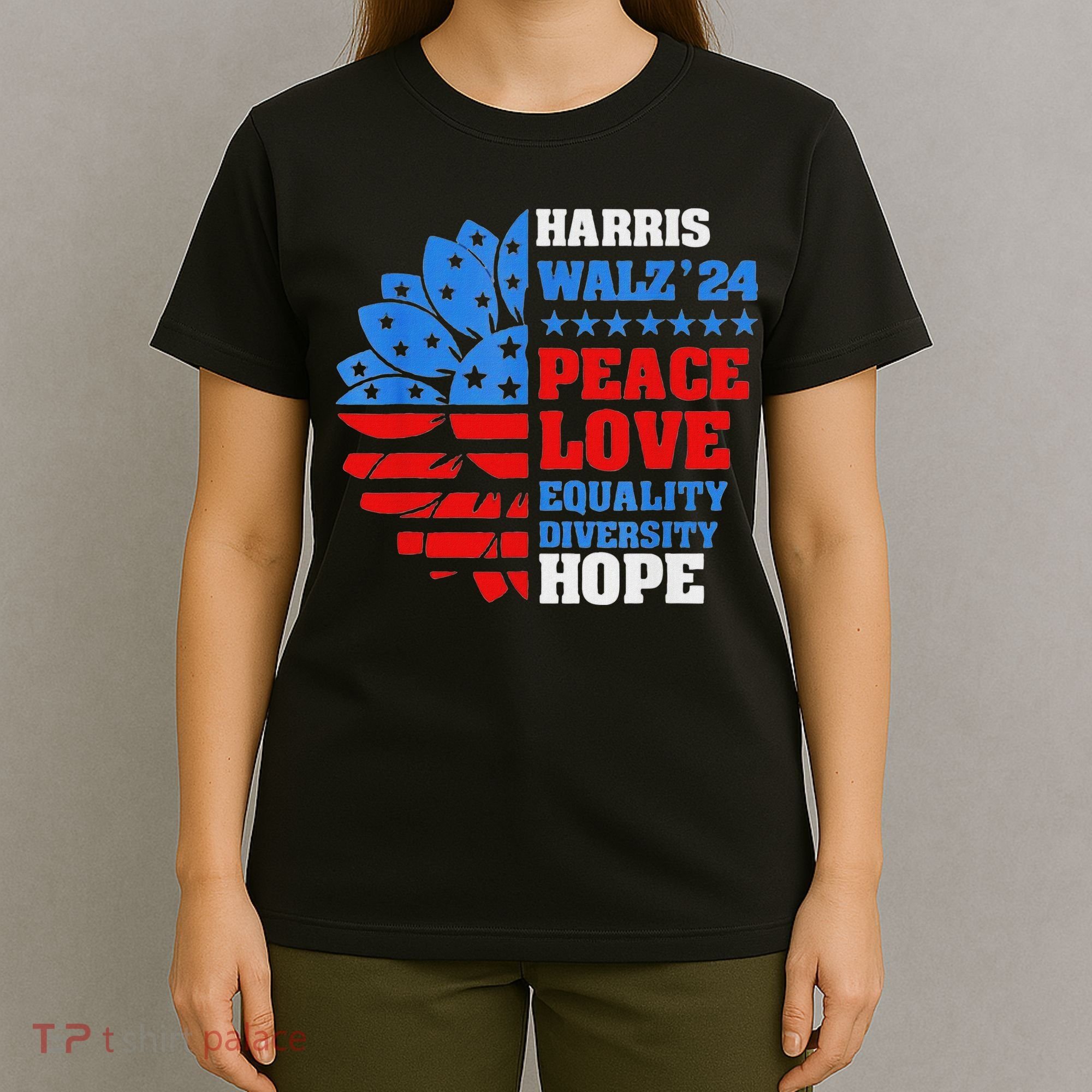 Kamala Walz Peace Love Equality Hope Diversity T-Shirt