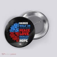 Kamala Walz Peace Love Equality Hope Diversity Button thumb 0