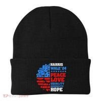 Kamala Walz Peace Love Equality Hope Diversity Beanie thumb 0