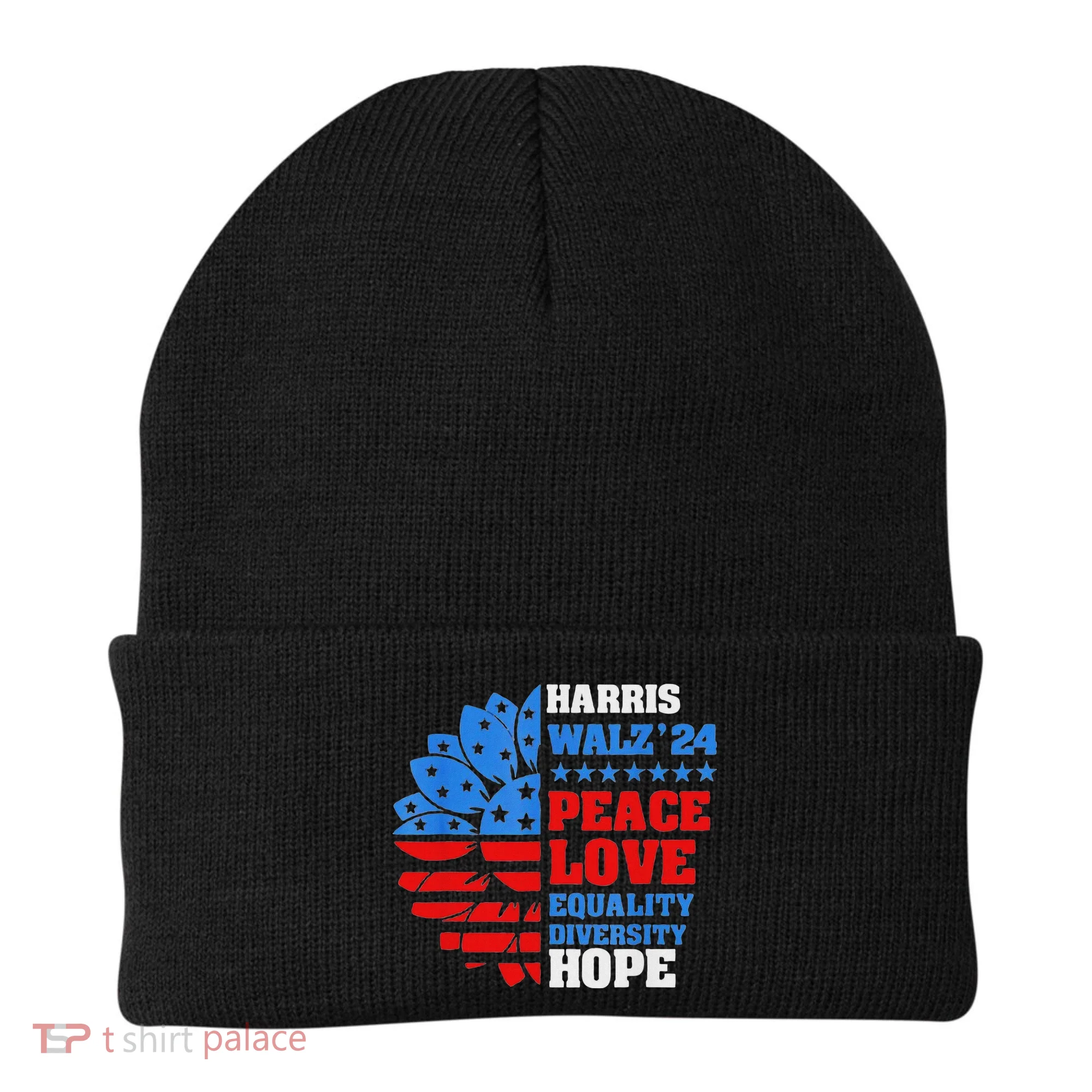 Kamala Walz Peace Love Equality Hope Diversity Beanie