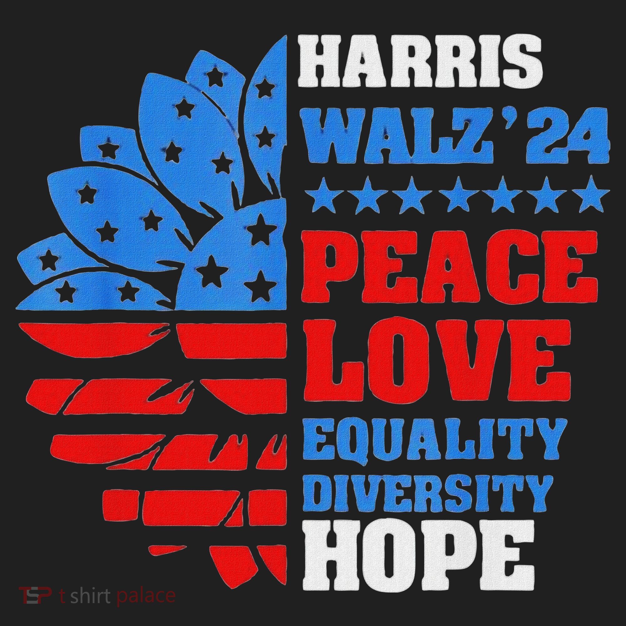 Kamala Walz Peace Love Equality Hope Diversity Beanie