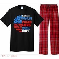 Kamala Walz Peace Love Equality Hope Diversity Pajama Set thumb 0