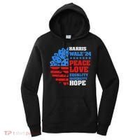 Kamala Walz Peace Love Equality Hope Diversity Women's Hoodie thumb 0