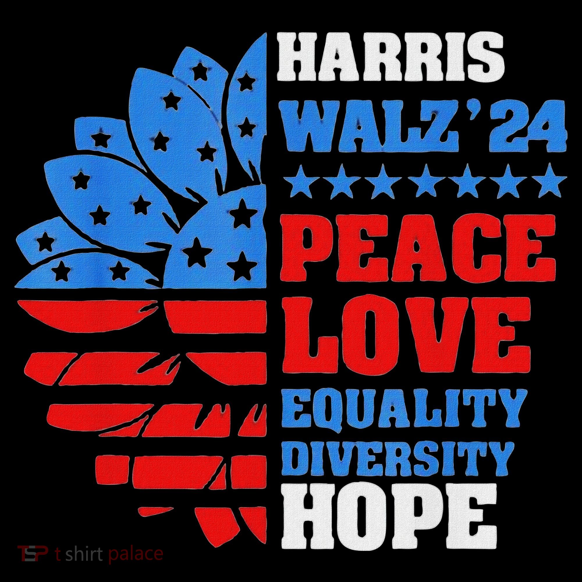 Kamala Walz Peace Love Equality Hope Diversity Women's Tank Top