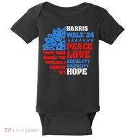 Kamala Walz Peace Love Equality Hope Diversity Baby Bodysuit thumb 0
