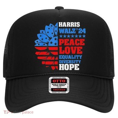Kamala Walz Peace Love Equality Hope Diversity Hat