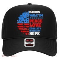 Kamala Walz Peace Love Equality Hope Diversity Hat thumb 0