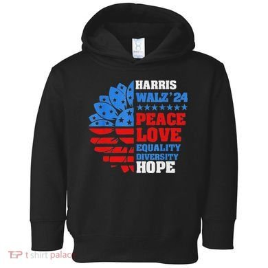 Kamala Walz Peace Love Equality Hope Diversity Toddler Hoodie