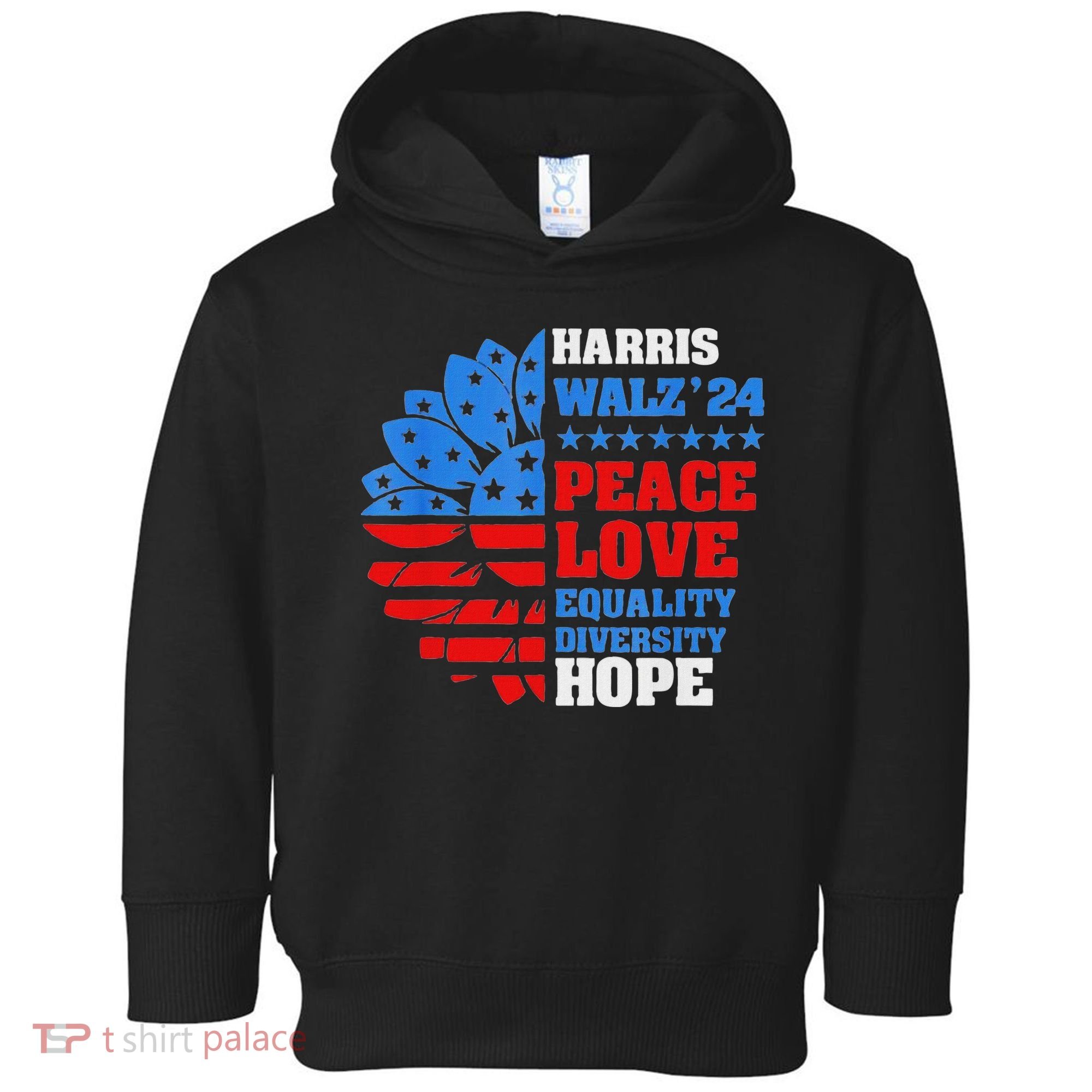 Kamala Walz Peace Love Equality Hope Diversity Toddler Hoodie