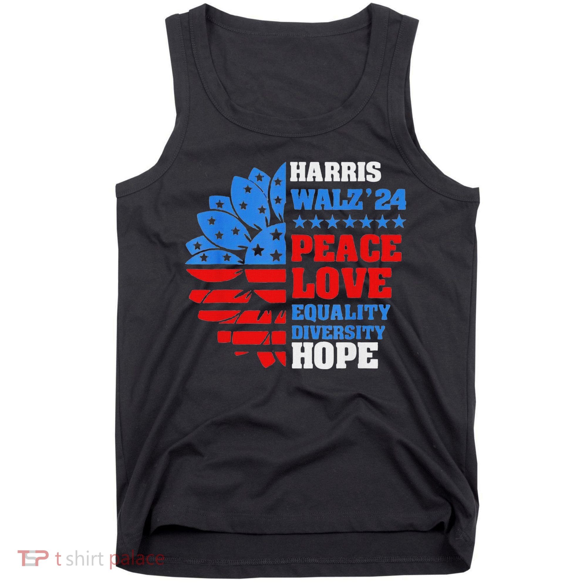 Kamala Walz Peace Love Equality Hope Diversity Tank Top