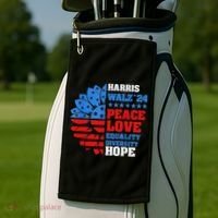 Kamala Walz Peace Love Equality Hope Diversity Golf Towel thumb 2