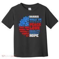 Kamala Walz Peace Love Equality Hope Diversity Toddler T-Shirt thumb 0