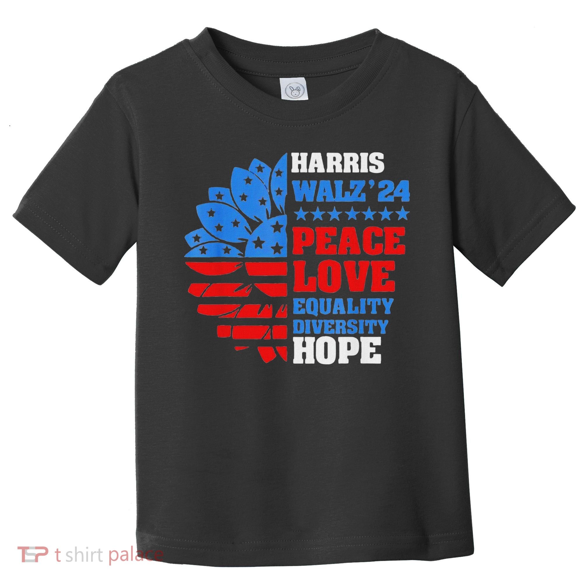 Kamala Walz Peace Love Equality Hope Diversity Toddler T-Shirt