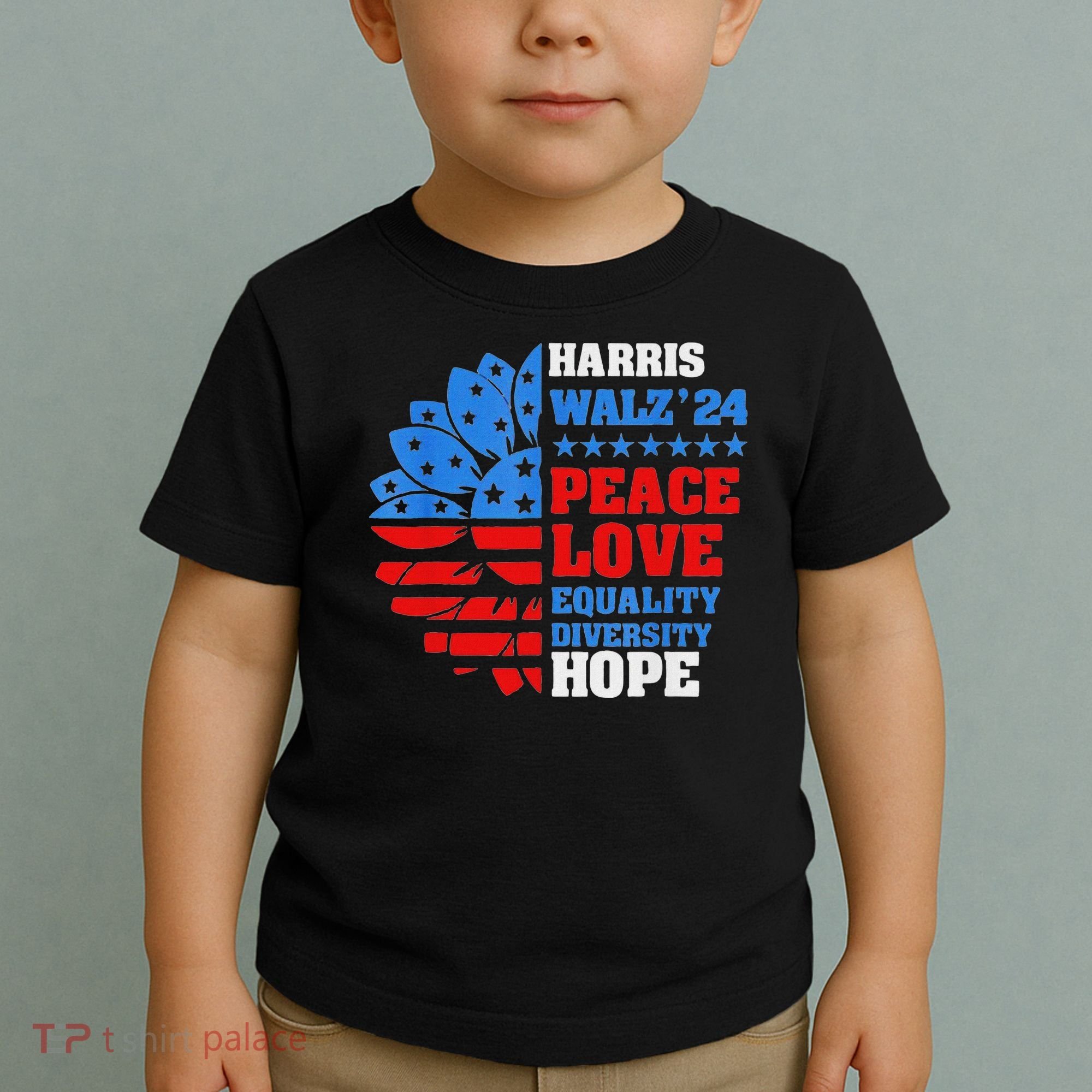 Kamala Walz Peace Love Equality Hope Diversity Toddler T-Shirt