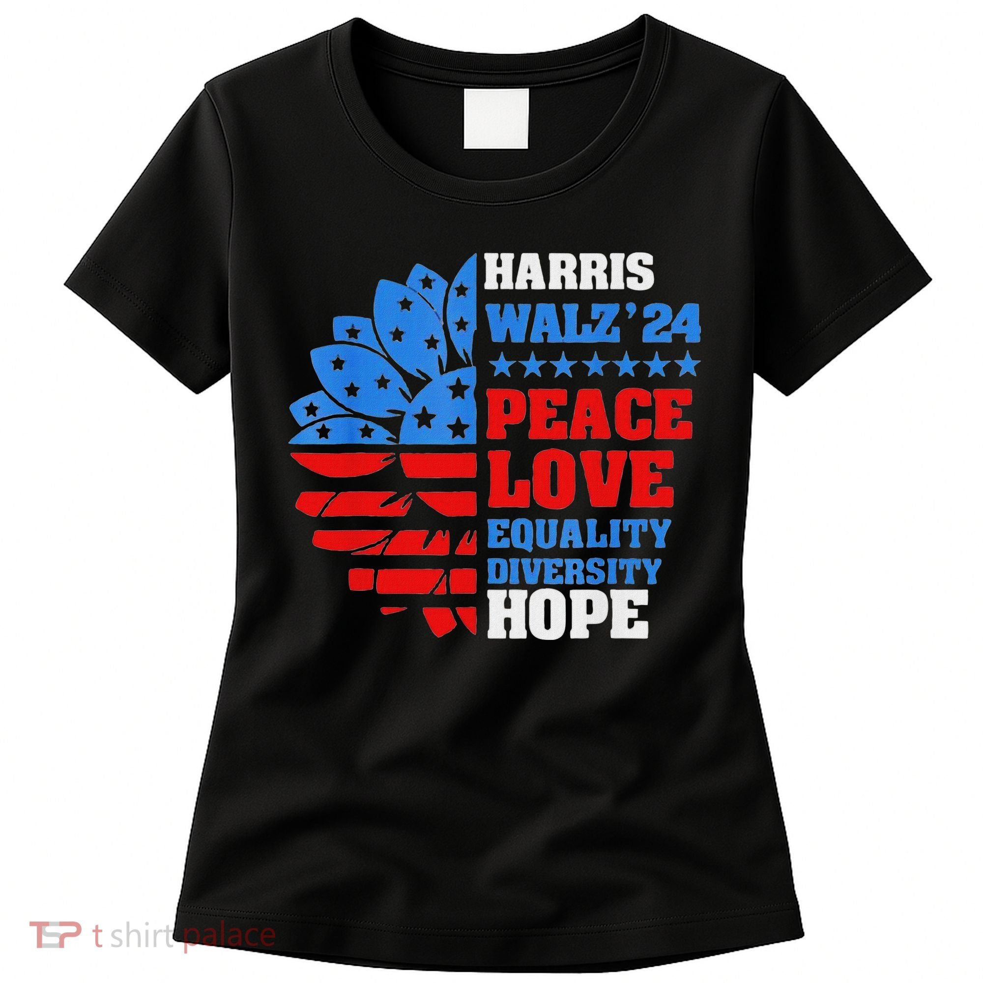 Kamala Walz Peace Love Equality Hope Diversity Women's T-Shirt