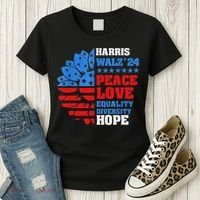Kamala Walz Peace Love Equality Hope Diversity Women's T-Shirt thumb 3