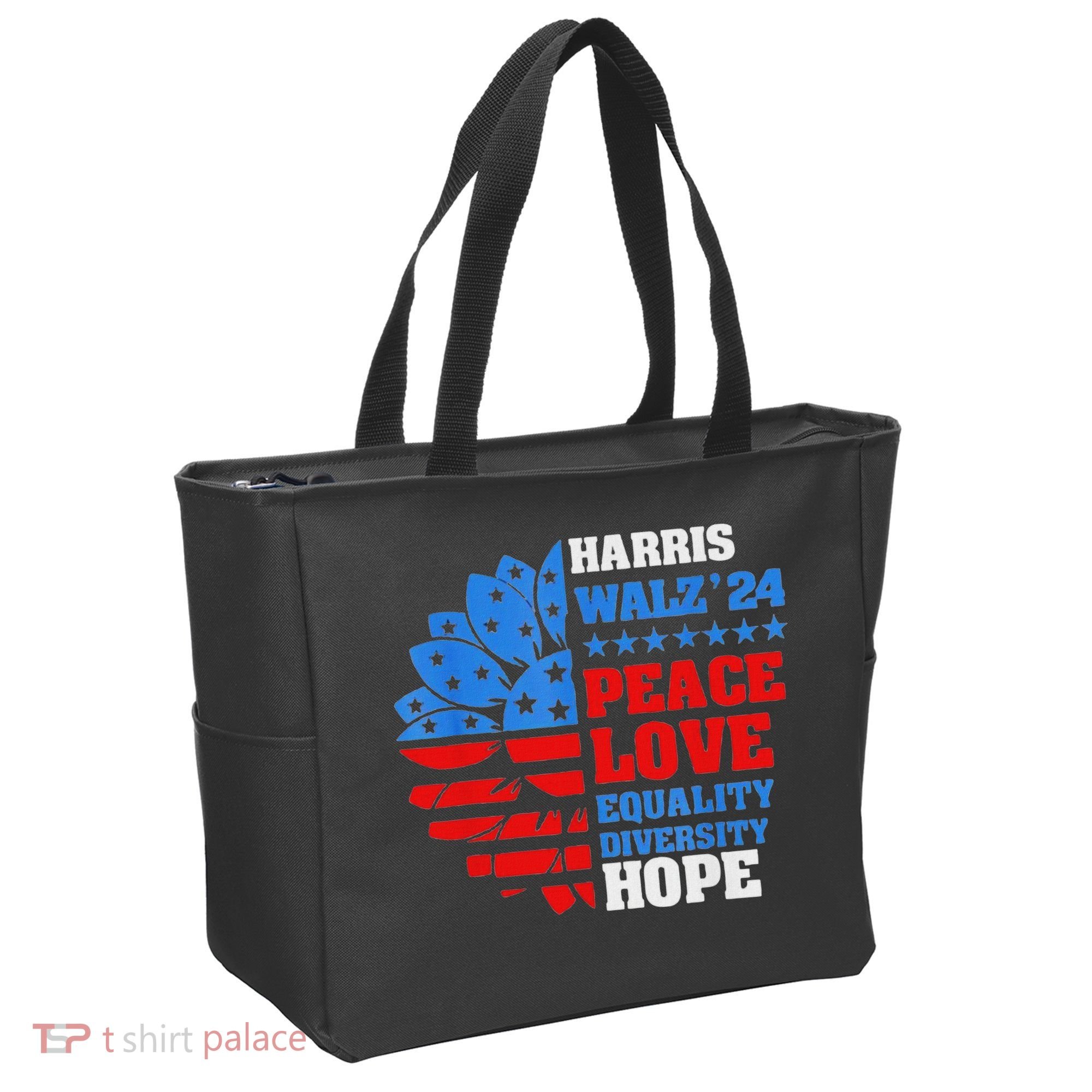 Kamala Walz Peace Love Equality Hope Diversity Tote Bag