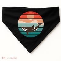 Killer Whale Retro Sunset USA-Made Doggie Bandana thumb 0