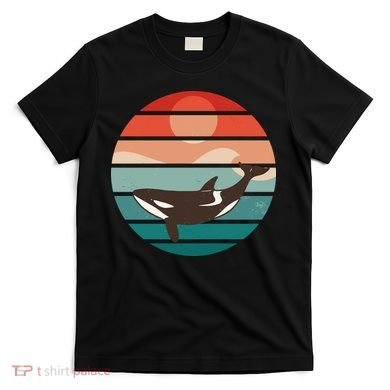 Killer Whale Retro Sunset T-Shirt