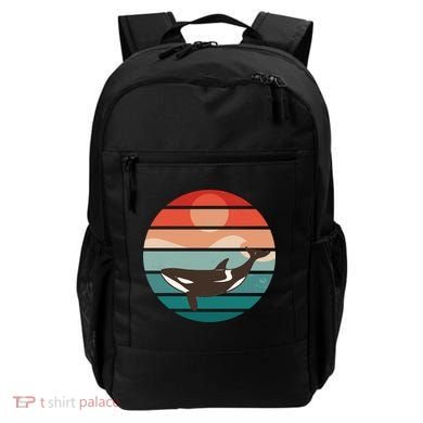 Killer Whale Retro Sunset Backpack