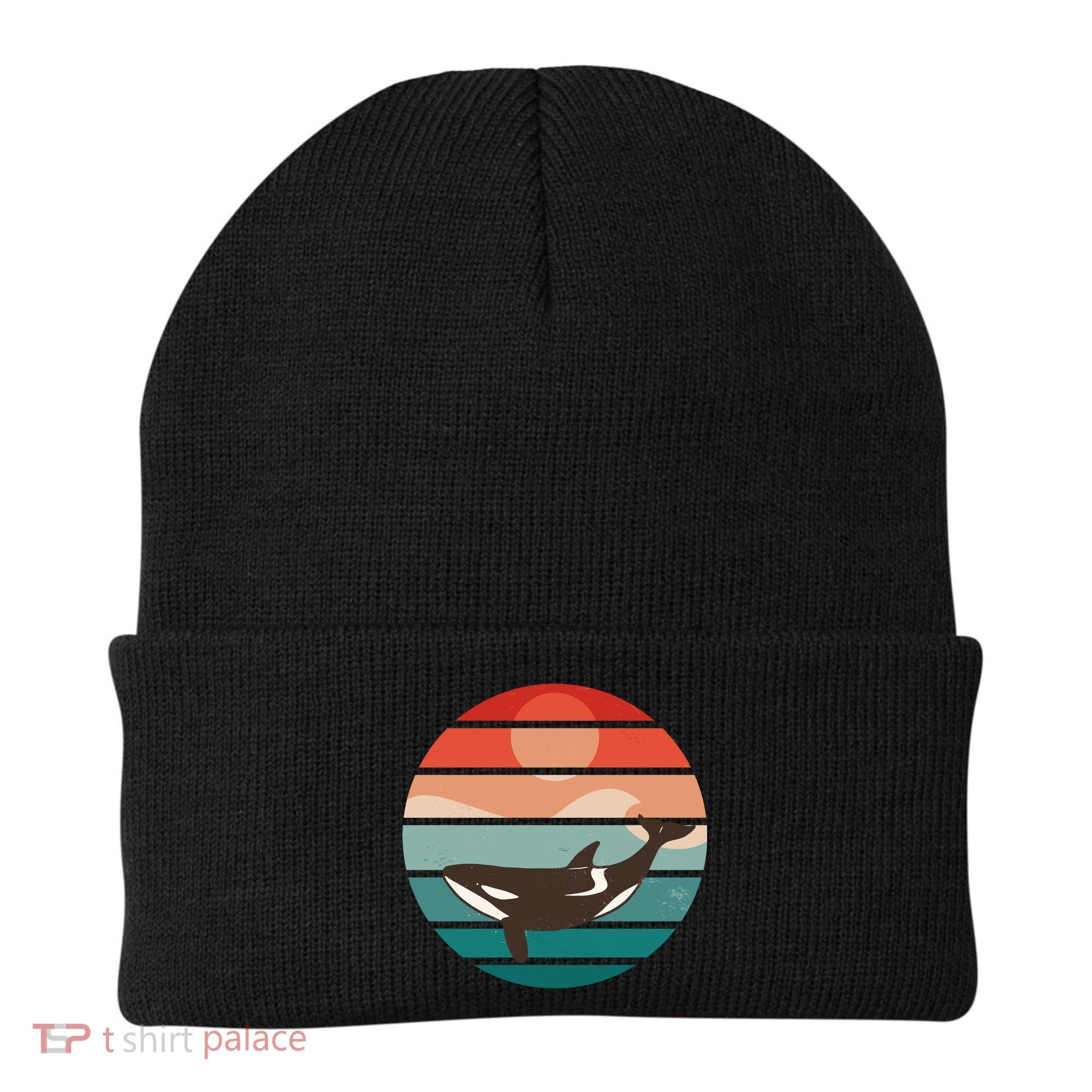 Killer Whale Retro Sunset Beanie