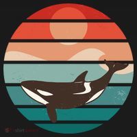 Killer Whale Retro Sunset Pajama Set thumb 2