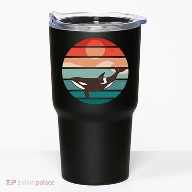 Killer Whale Retro Sunset Tumbler