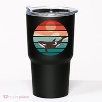 Killer Whale Retro Sunset Tumbler thumb 0