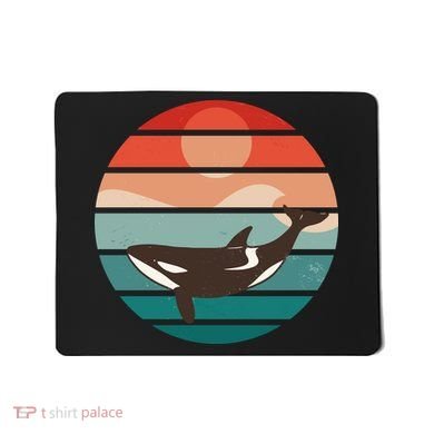 Killer Whale Retro Sunset Mousepad