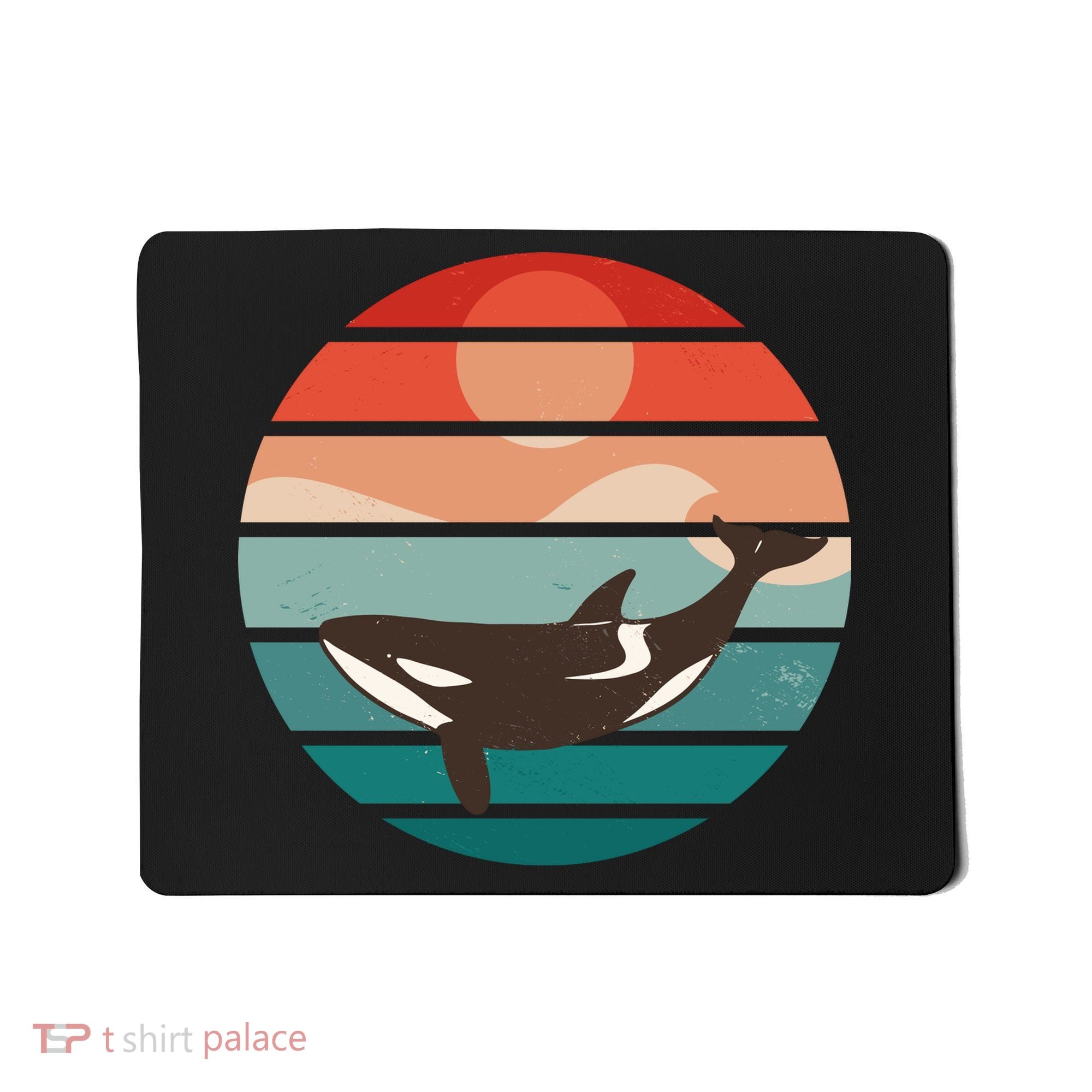 Killer Whale Retro Sunset Mousepad