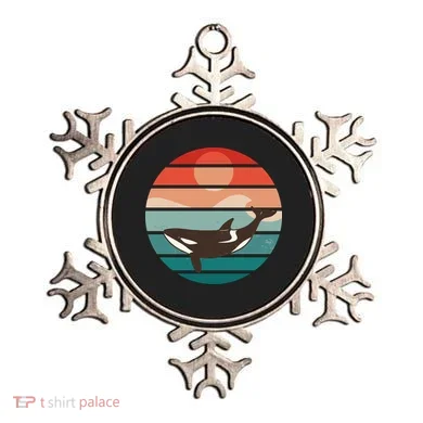Killer Whale Retro Sunset Ornament