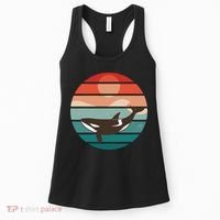 Killer Whale Retro Sunset Women's Tank Top thumb 0