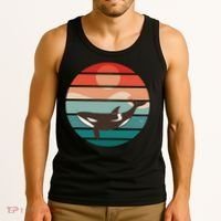 Killer Whale Retro Sunset Tank Top thumb 3