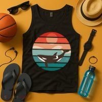 Killer Whale Retro Sunset Tank Top thumb 4