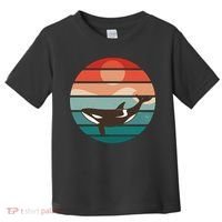 Killer Whale Retro Sunset Toddler T-Shirt thumb 0