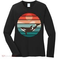 Killer Whale Retro Sunset Women's Long Sleeve Shirt thumb 0