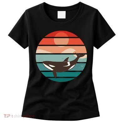 Killer Whale Retro Sunset Women's T-Shirt