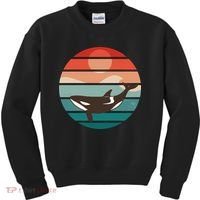 Killer Whale Retro Sunset Kids Sweatshirt thumb 0