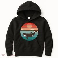 Killer Whale Retro Sunset Kids Hoodie thumb 0