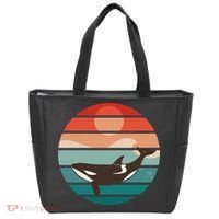 Killer Whale Retro Sunset Tote Bag thumb 0