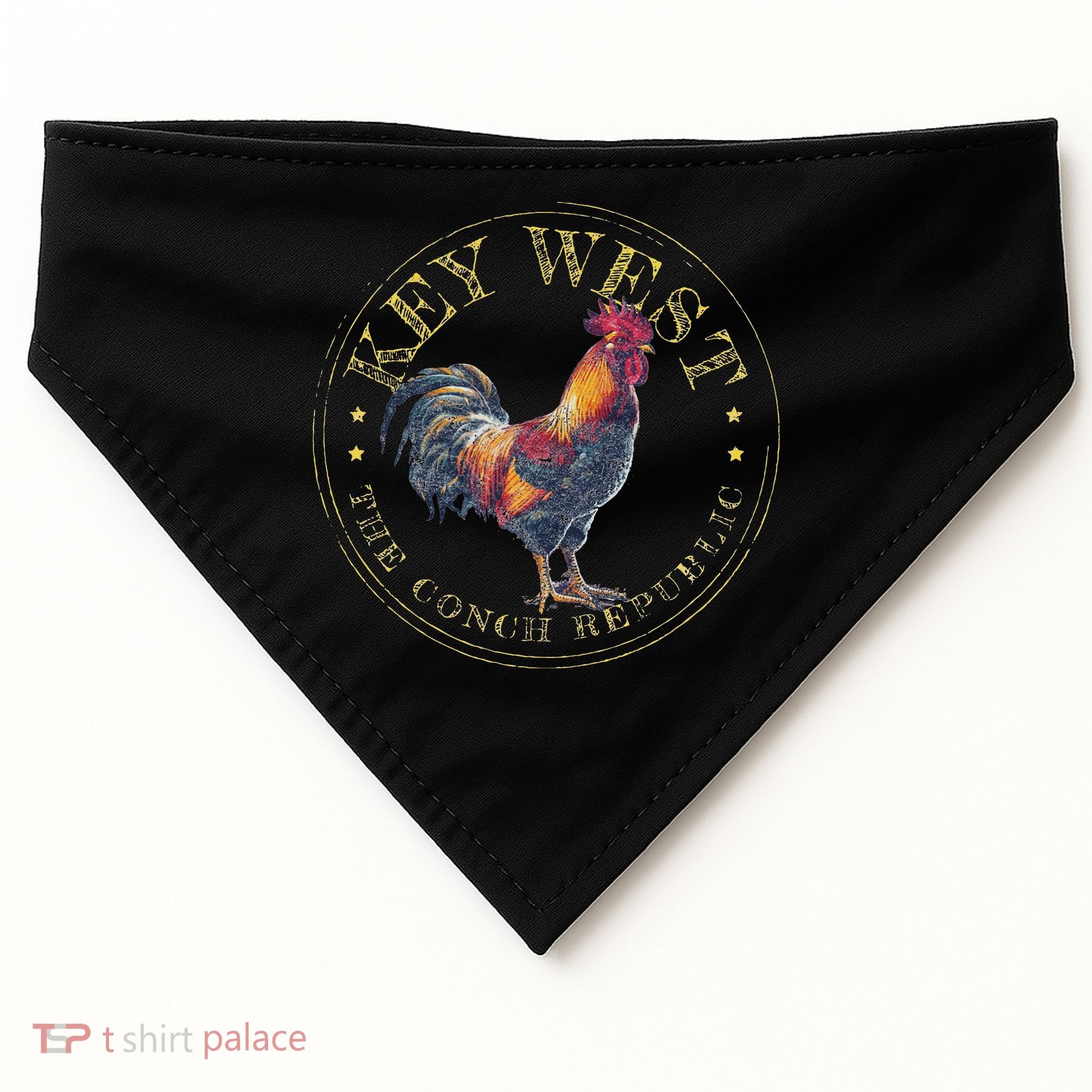 Key West Rooster Fl The Conch Republic Funny Souvenir USA-Made Doggie Bandana