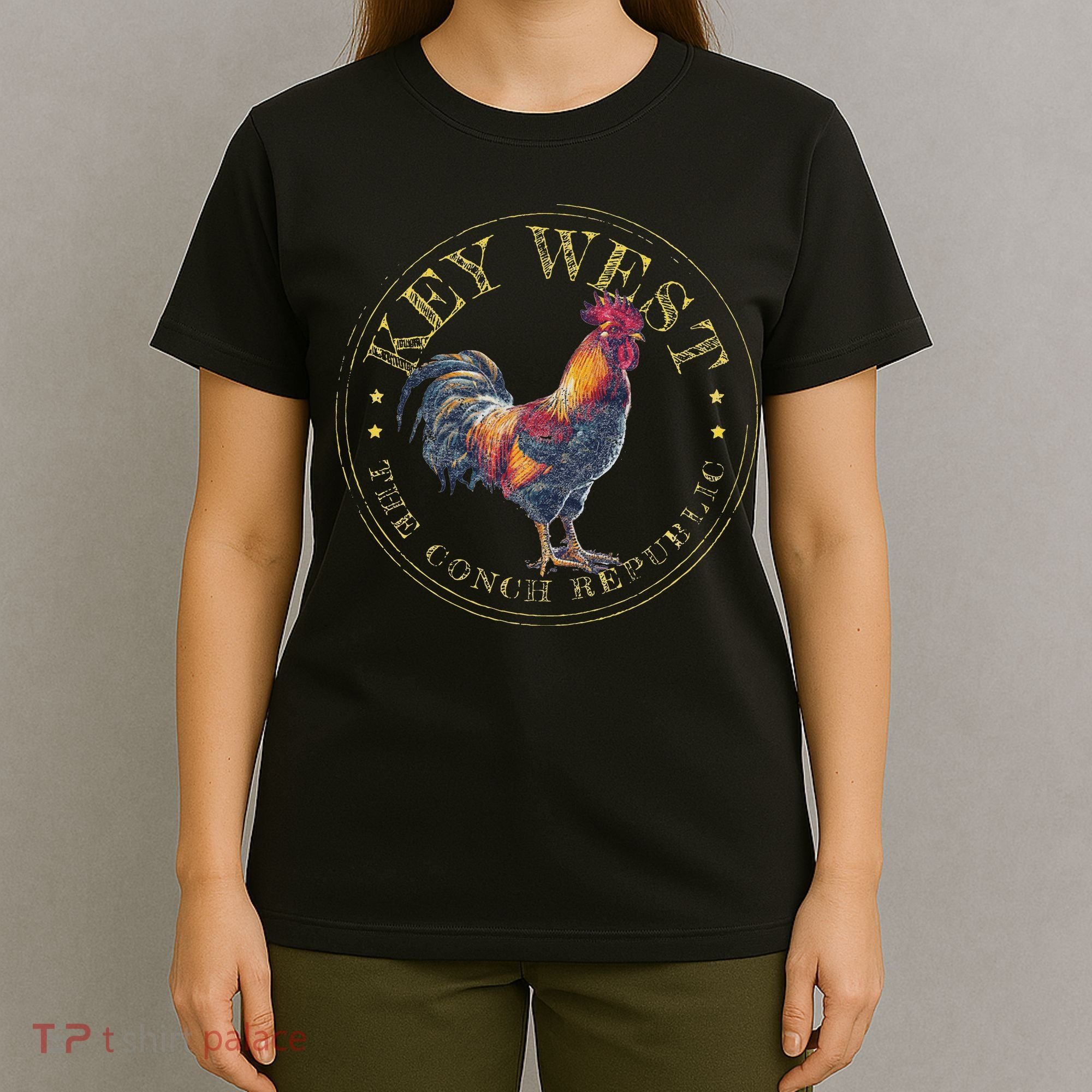 Key West Rooster Fl The Conch Republic Funny Souvenir T-Shirt