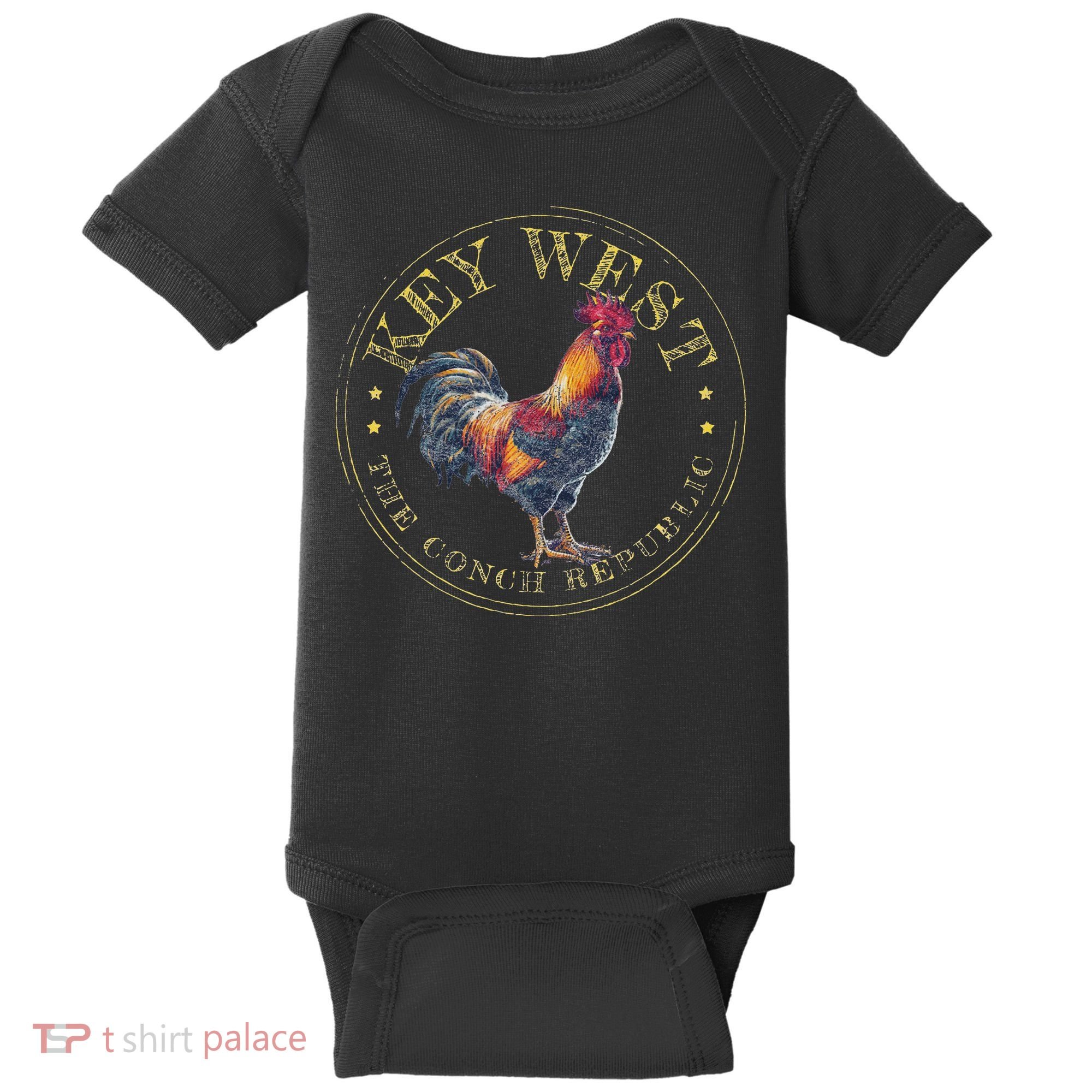 Key West Rooster Fl The Conch Republic Funny Souvenir Baby Bodysuit