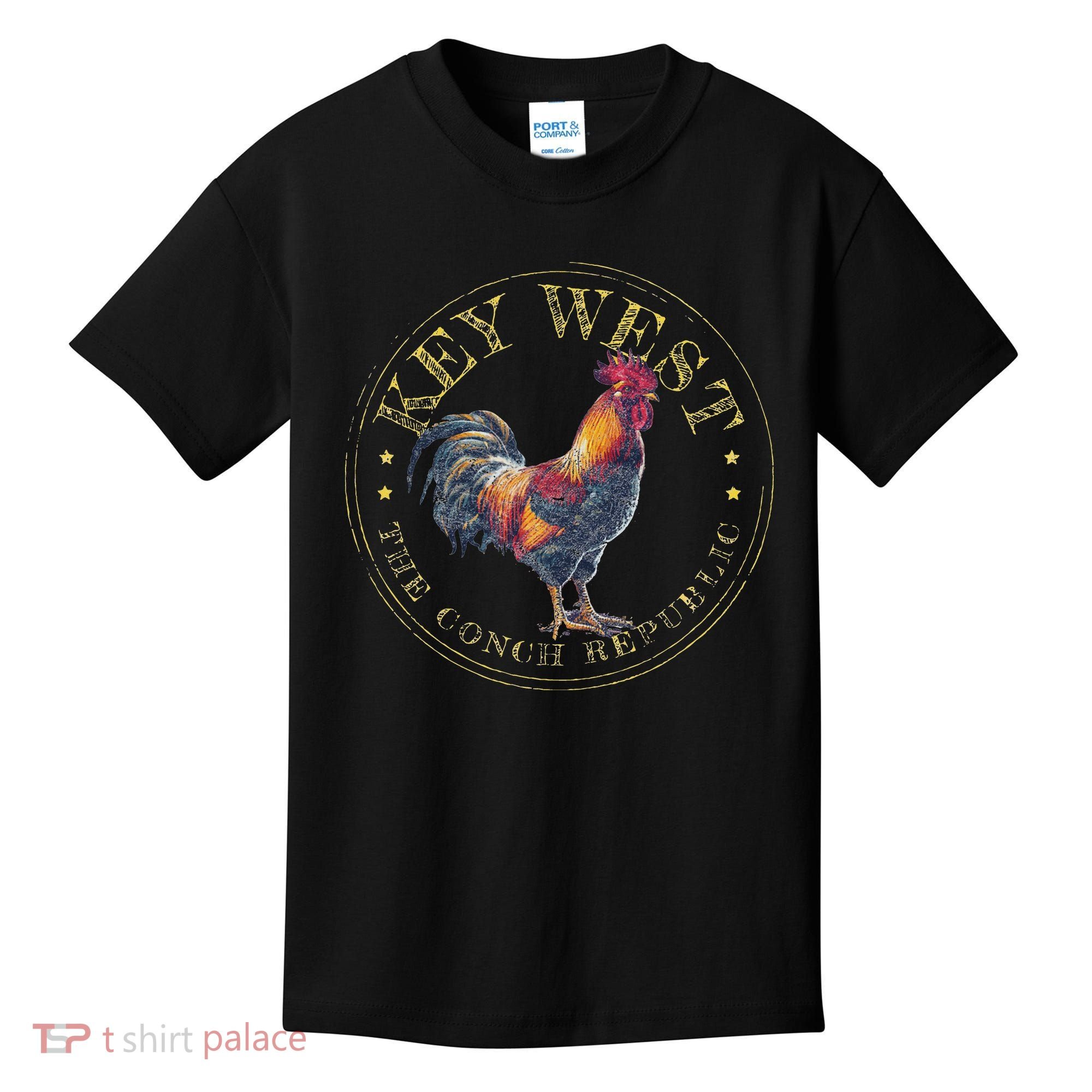 Key West Rooster Fl The Conch Republic Funny Souvenir Kids T-Shirt