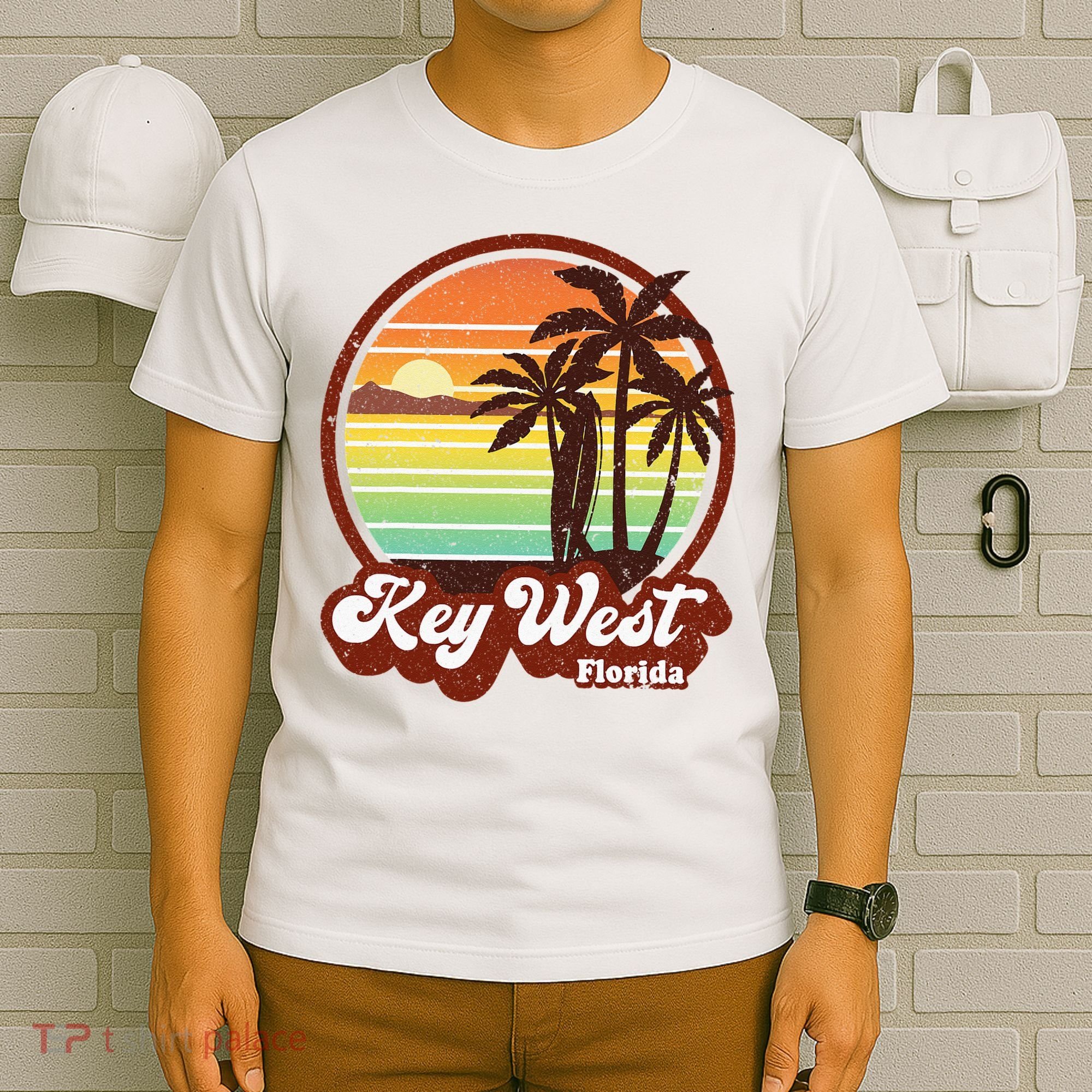 Key West Souvenirs Florida Vintage Surf Surfing Retro 70s T-Shirt