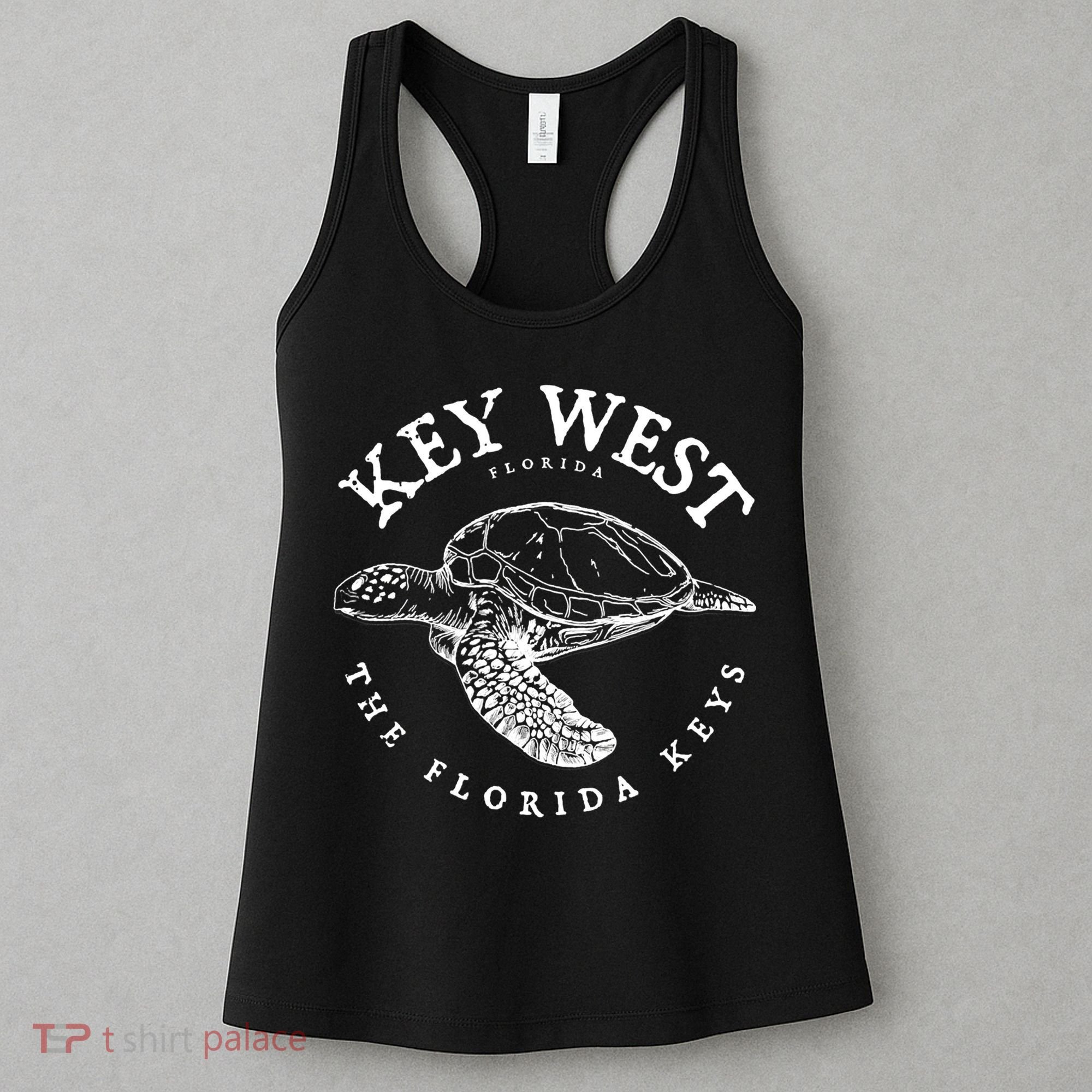 Key West Turtle Florida Keys Scuba Fishing Diving Tee Women's Tank Top