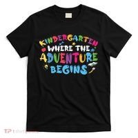 Kindergarten Where The Adventure Begins Back To School First Day Of School T-Shirt thumb 0