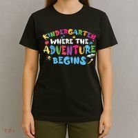 Kindergarten Where The Adventure Begins Back To School First Day Of School T-Shirt thumb 4