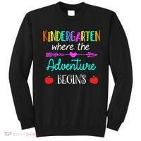 Kindergarten Where The Adventure Begins Kinder Teacher Sweatshirt thumb 0